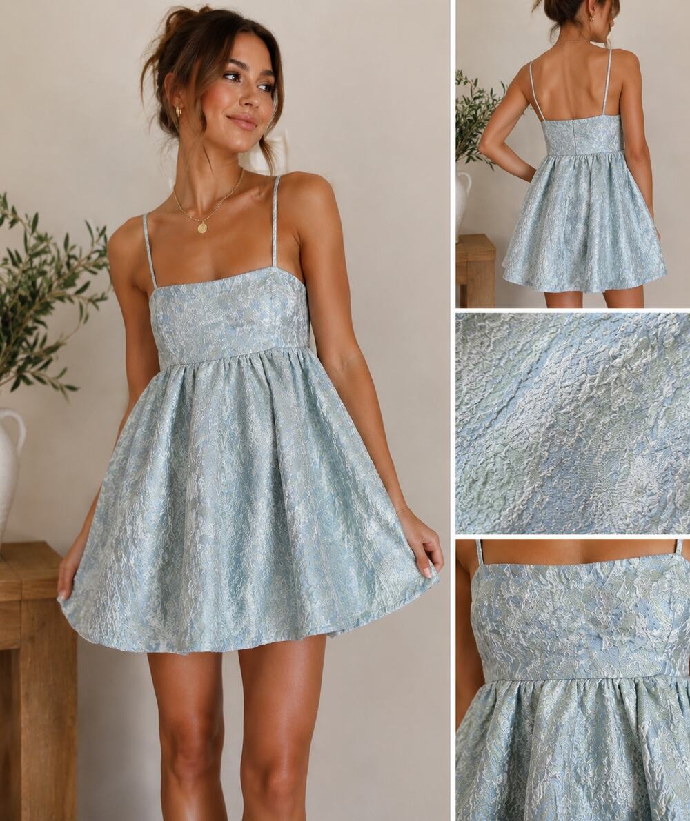 Vintage Y2K Dragon Blue Green Babydoll Mini Dress Corset Empire Waist S